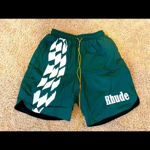 Rhude Green Track Shorts size Medium